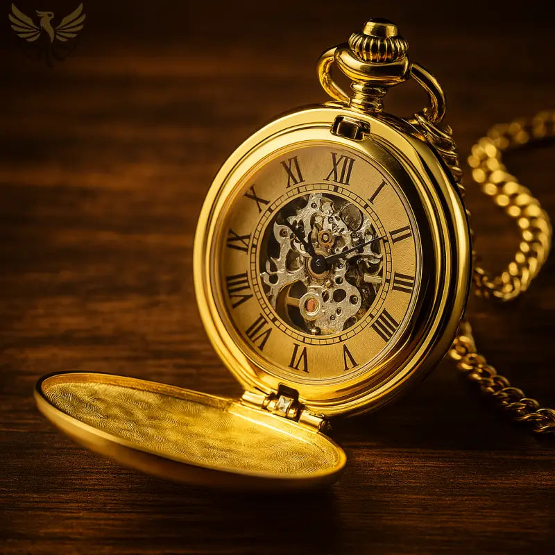 Montre Gousset Royal London Luxe Or, montre de poche mécanique dorée élégante