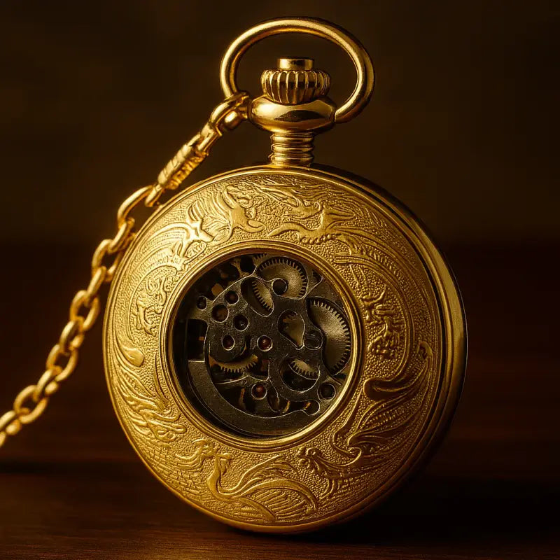 Montre Gousset Royal London Luxe Or avec un élégant cadran doré