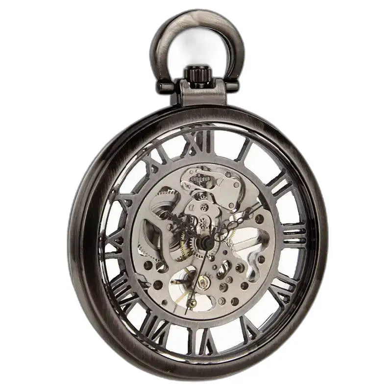 Montre Gousset Squelette Automatique Homme Femme avec mécanisme exposé et design élégant