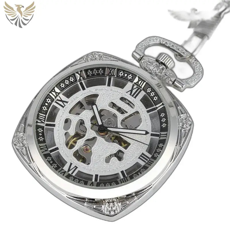 Montre homme à gousset Chic Moderne avec un élégant boîtier en argent