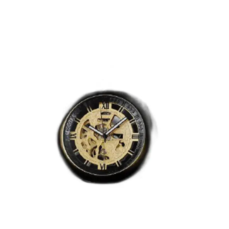 Montre à gousset Chic Moderne avec un cadran squelette noir et or pour homme à gousset