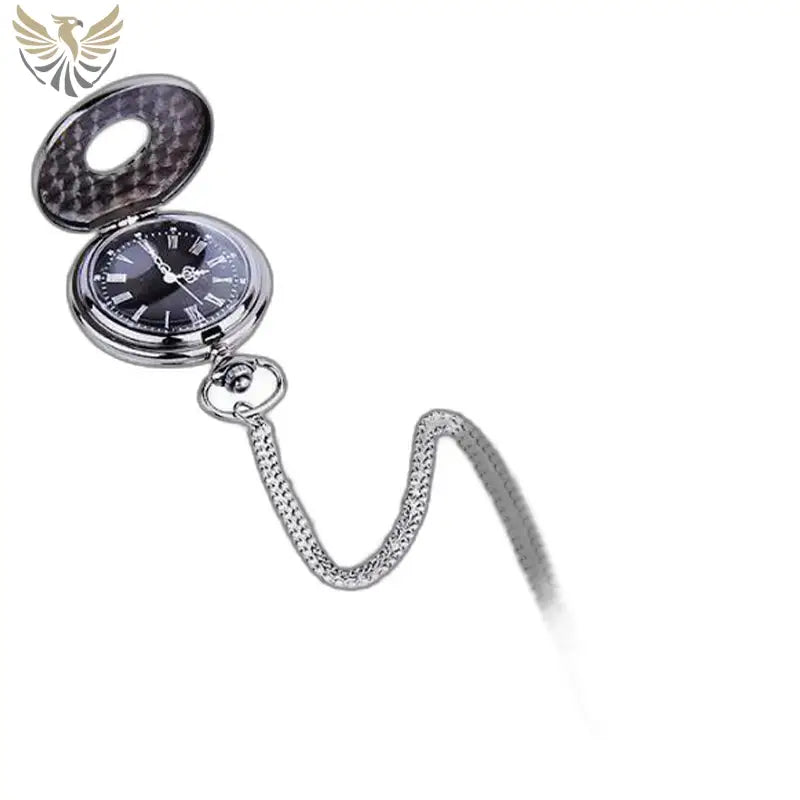 Montre Homme à Gousset Chiffres Romains Style Classique avec chaîne en argent