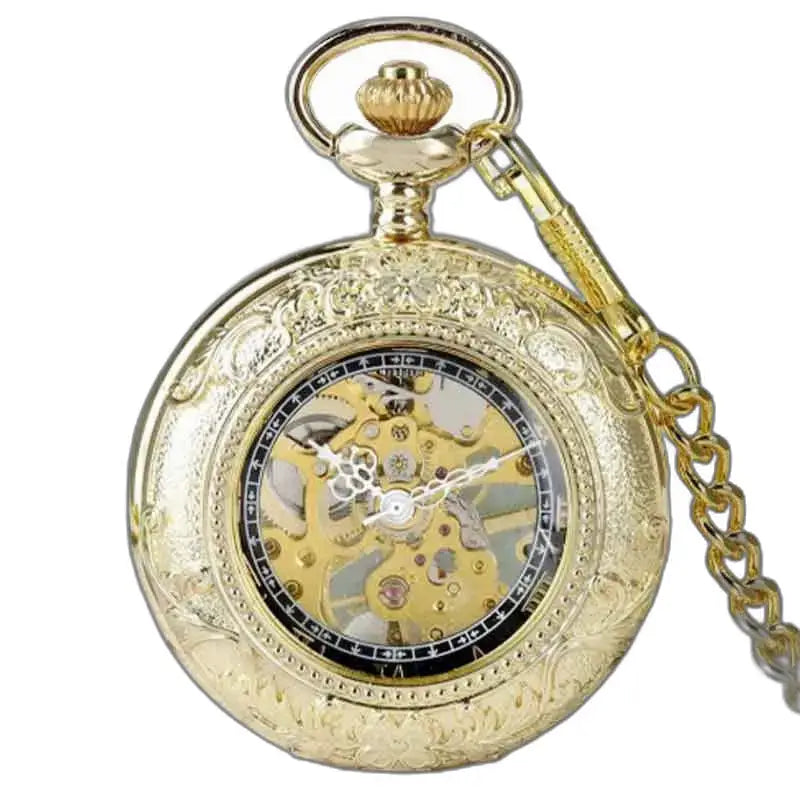 Montre Kyanite D’or Luxe Poche à Gousset, élégante montre à gousset en or ornée