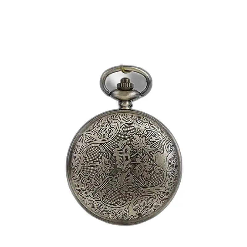Montre Pendentif Bronze avec Pierre Verte et mouvement à quartz, montre en argent ornée