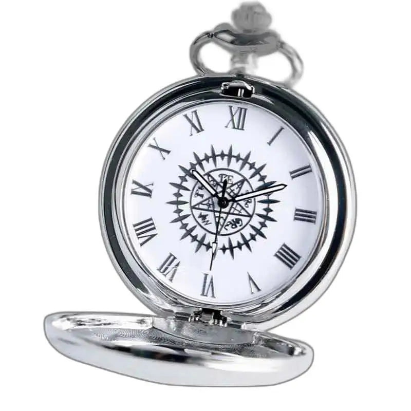 Montre Pendentif d’argent élégante avec chaîne et cadran à chiffres romains