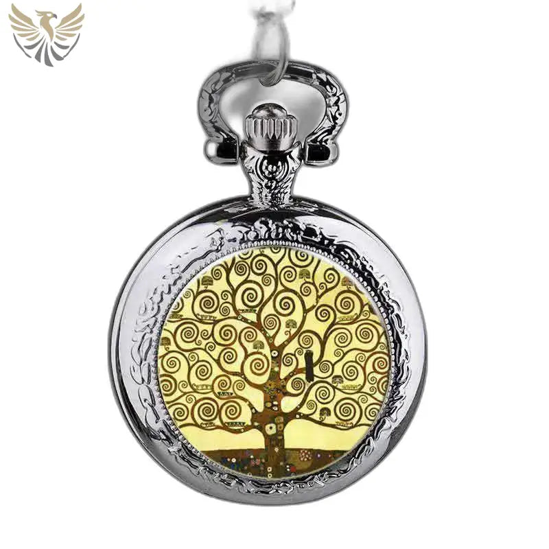 Montre Pendentif élégante Arbre avec design d’arbre en argent pour femme