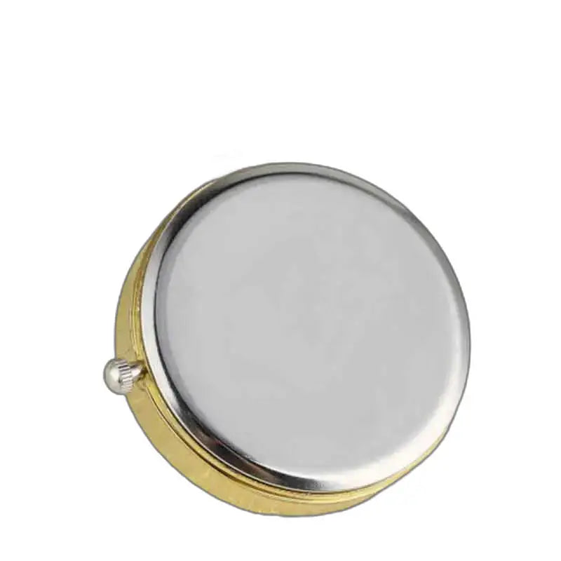 Pillbox rond en or et argent pour Montre Pendentif Femme Chic Dorée élégante
