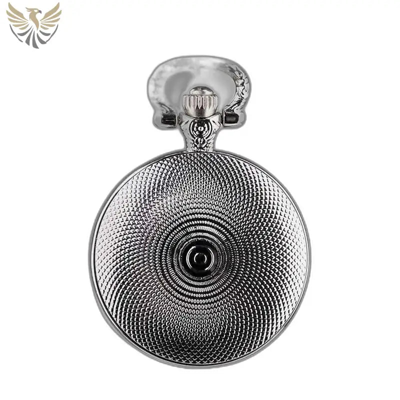 Montre Pendentif Rosace à Perles élégante avec un design de skull en argent