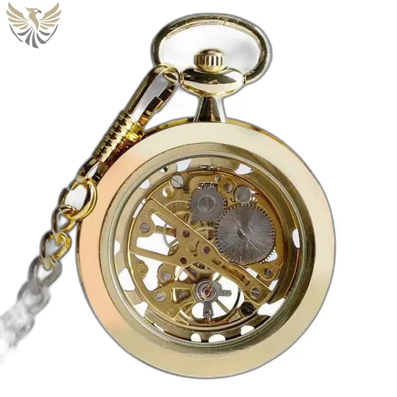 Montre Poche à Gousset Cœur D’or Luxe avec mécanisme automatique et design élégant
