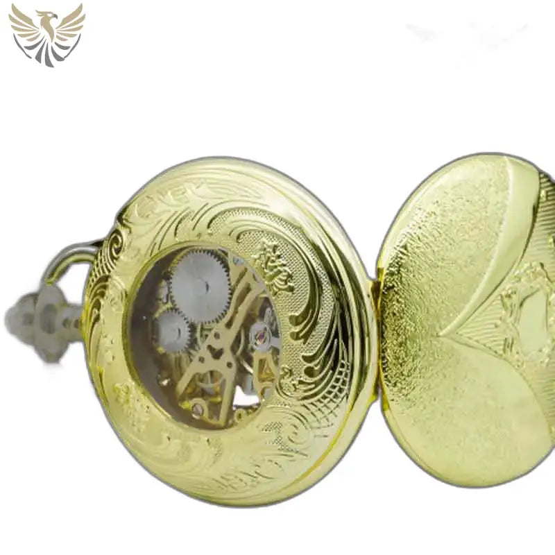 Montre Poche à Gousset Femme Nymphe Luxe, montre en or avec mécanisme visible