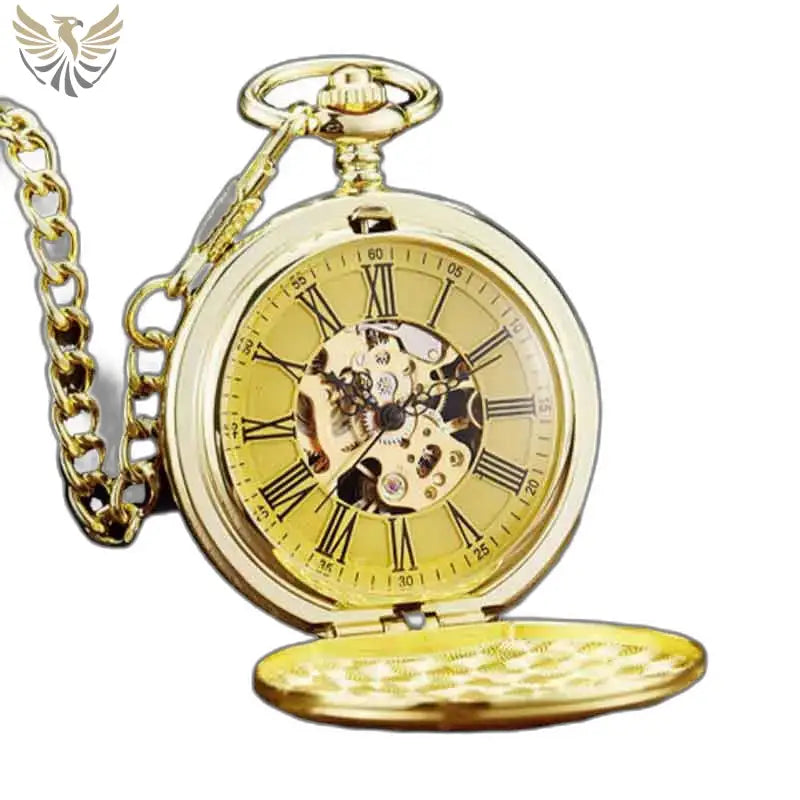 Montre Poche à Gousset Femme Nymphe Luxe en or avec chaîne élégante