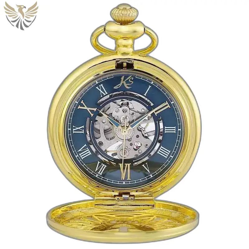 Montre Poche à Gousset Luxe avec Aigles D’or et améthyste d’or élégante