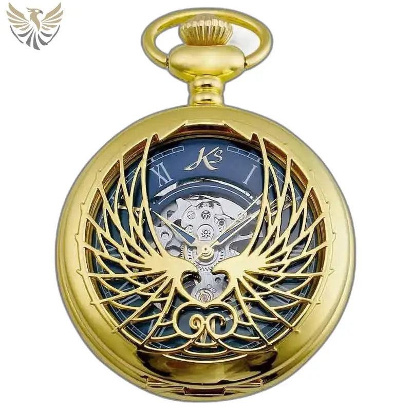 Montre Poche à Gousset Luxe avec Aigles D’or en or et améthyste d’or raffinée