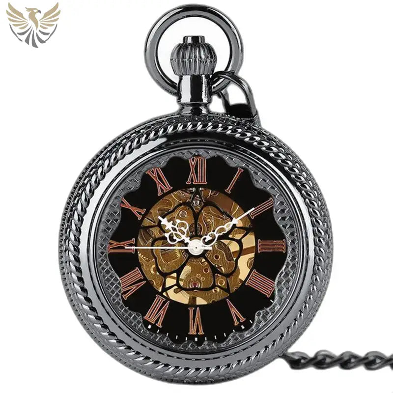 Montre Steampunk Gousset affichage analogique chic avec un design en argent complexe