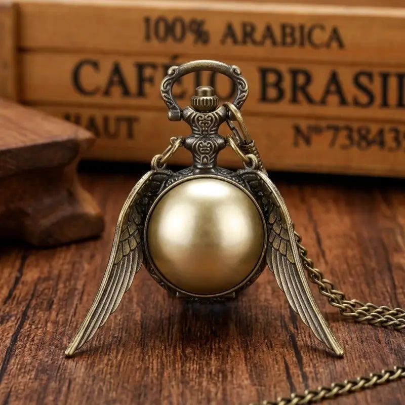 Montre à Gousset Quartz Collier Ailes Femme
