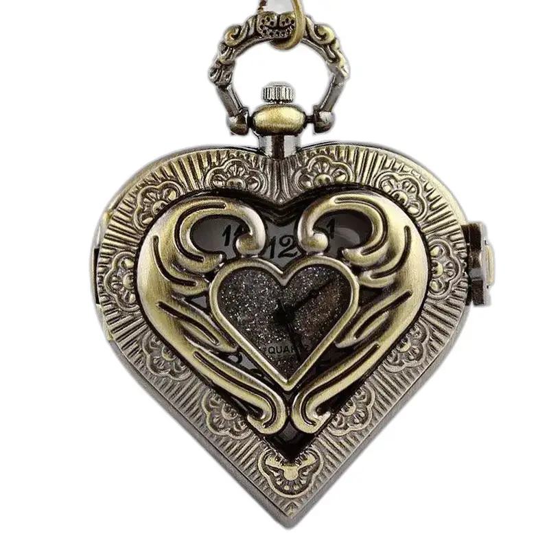 Montre Collier Coeur Vintage Argent Bronze