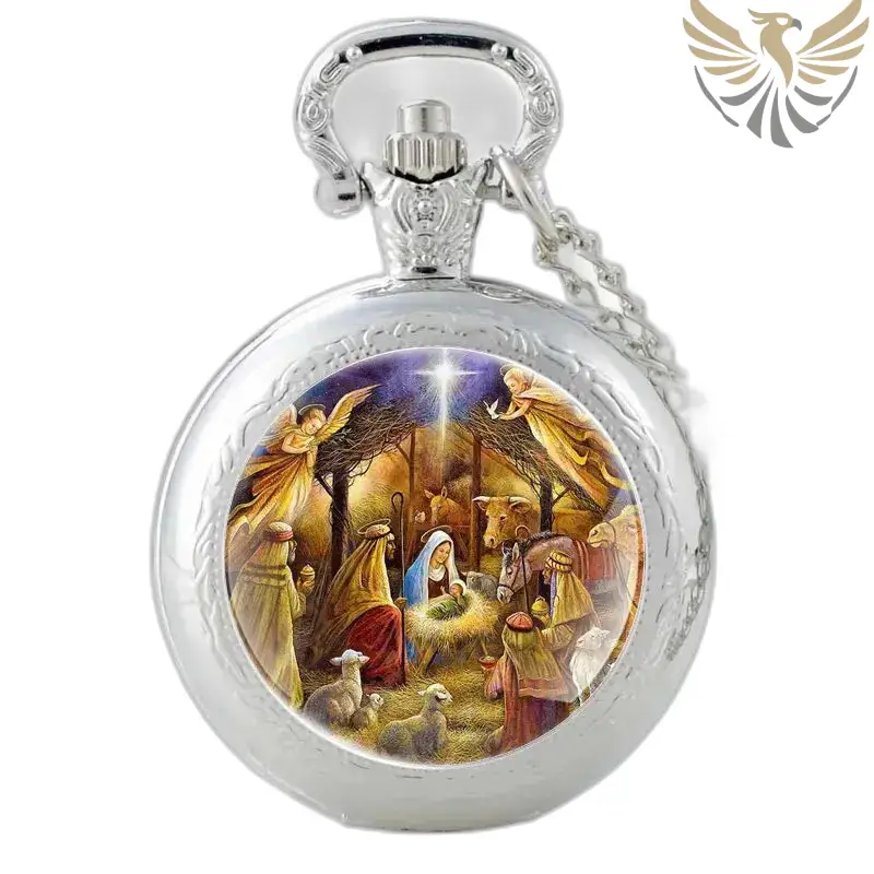 Montre Collier Naissance de Jésus Vintage Femme