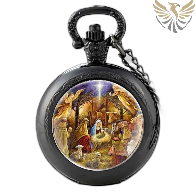 Montre Collier Naissance de Jésus Vintage Femme