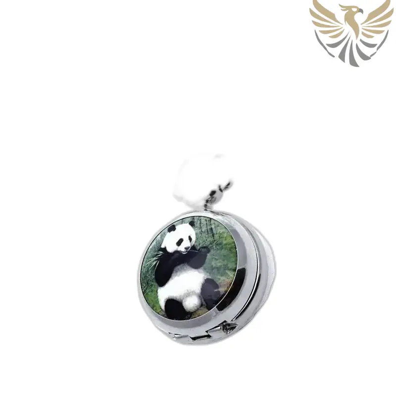 Montre Collier Panda Style Vintage Argent