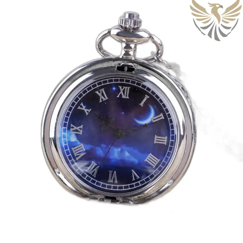 Montre Collier Romantic Royal Bleu Argent Femme