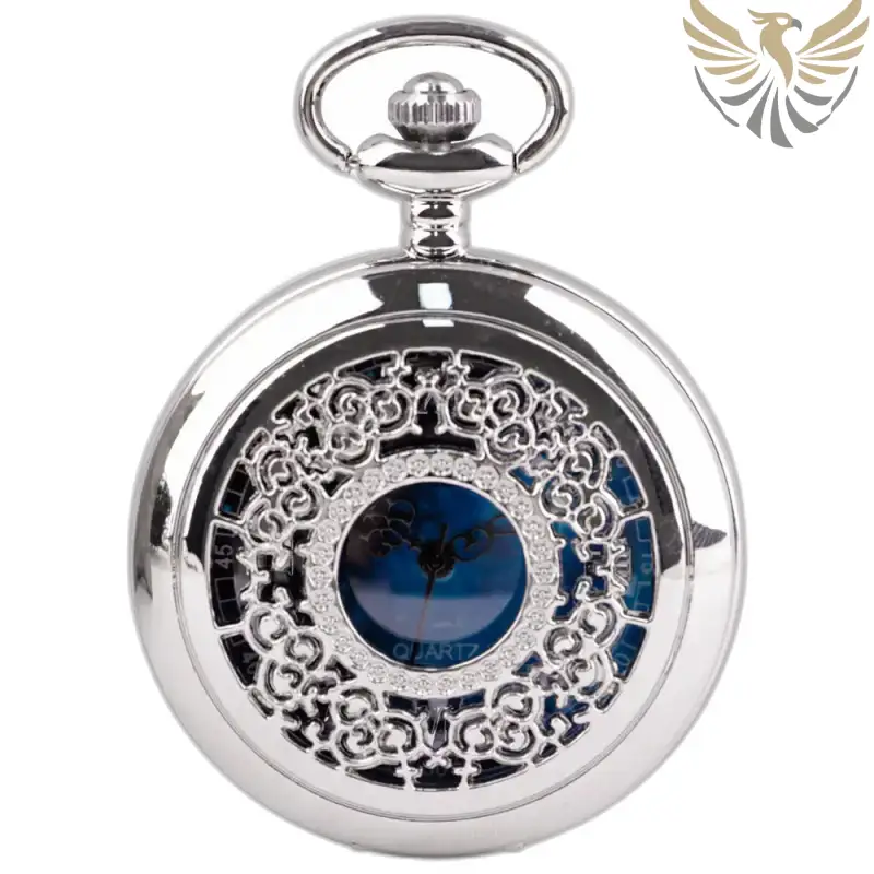 Montre Collier Romantic Royal Bleu Argent Femme