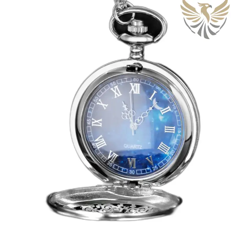 Montre Collier Romantic Royal Bleu Argent Femme