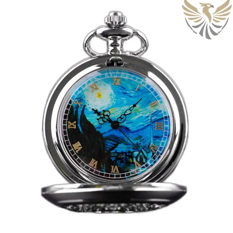 Montre Collier Romantic Royal Bleu Argent Femme