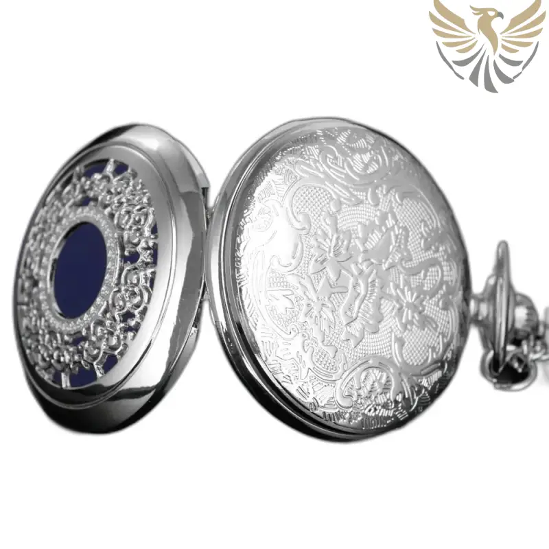 Montre Collier Romantic Royal Bleu Argent Femme