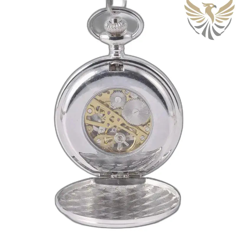 Montre de Poche Mécanique Double Clapet Argent