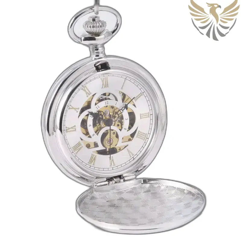 Montre de Poche Mécanique Double Clapet Argent