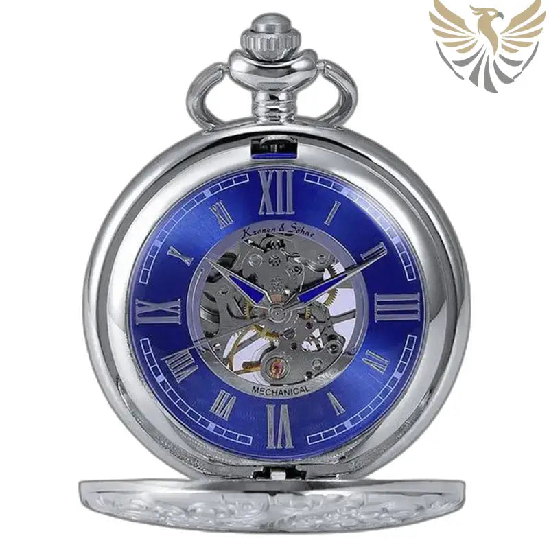 Montre Gousset Bleu Luxe Mouvement Mécanique