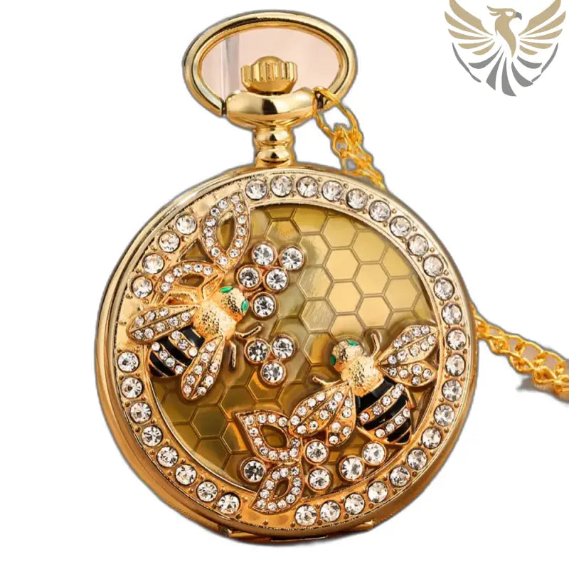 Montre Gousset Femme Collier Abeilles Chic Or