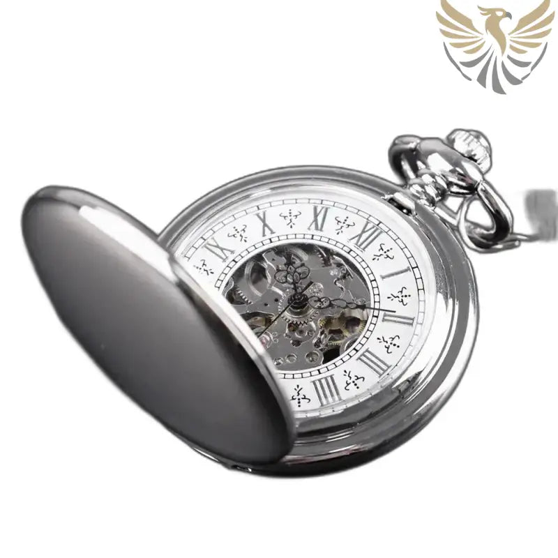 Montre Gousset Mécanique Lisse Mirror Luxe Argent