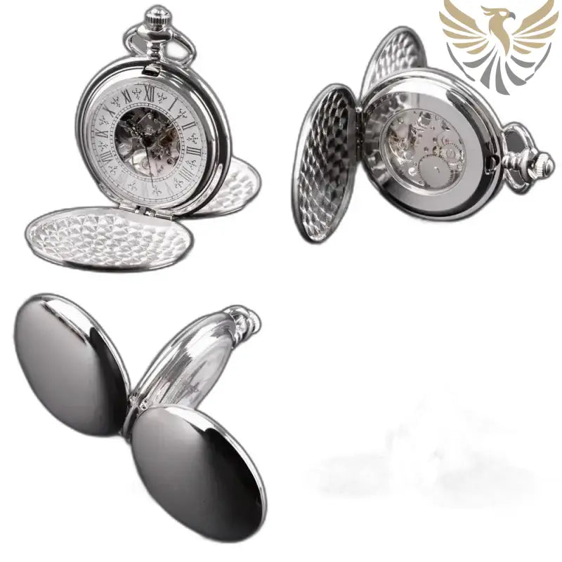 Montre Gousset Mécanique Lisse Mirror Luxe Argent