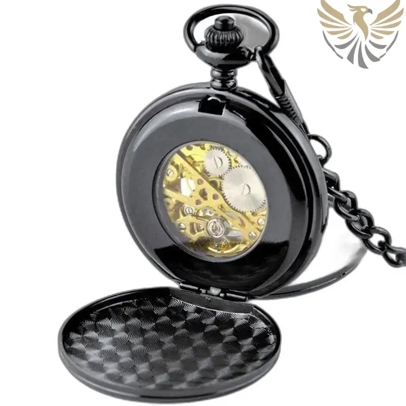 Montre Gousset Mécanique Luxe Noir Or