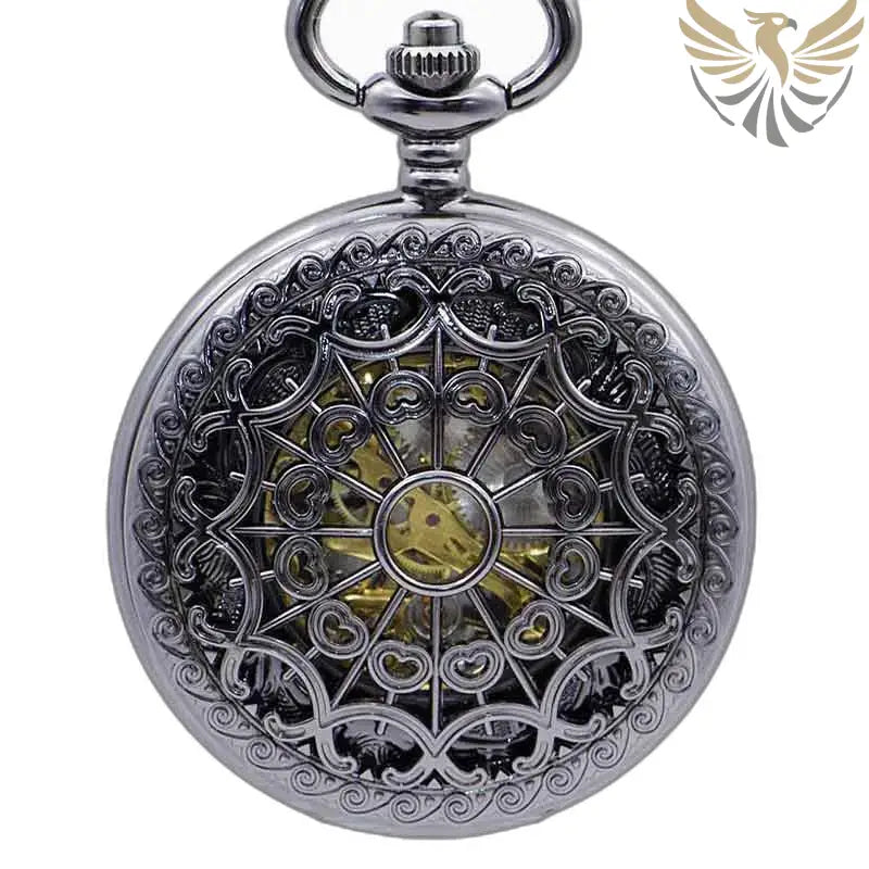 Montre Gousset Steampunk Maillechort avec Mécanisme Visible