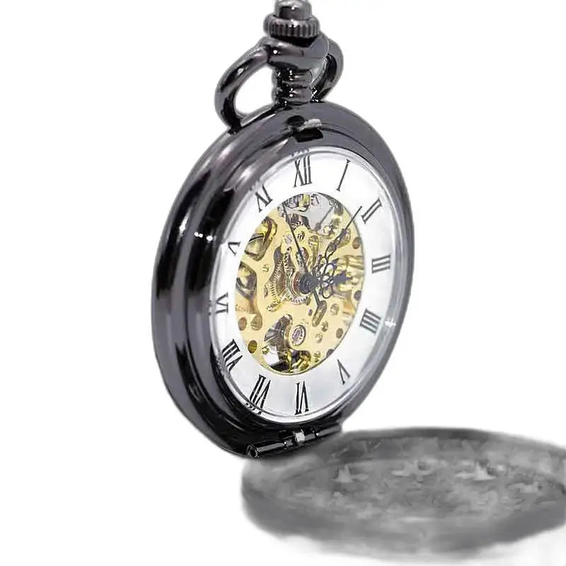 Montre Gousset Steampunk Maillechort avec Mécanisme Visible