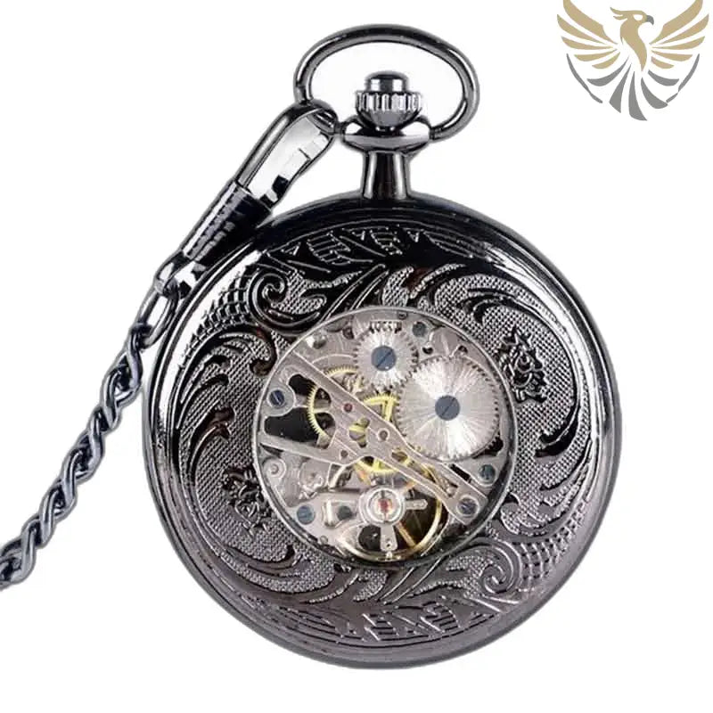 Montre Gousset Steampunk Mécanique Saphir Bleu