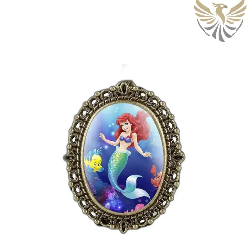 Montre Pendentif Ariel en Bronze Style Fantaisie