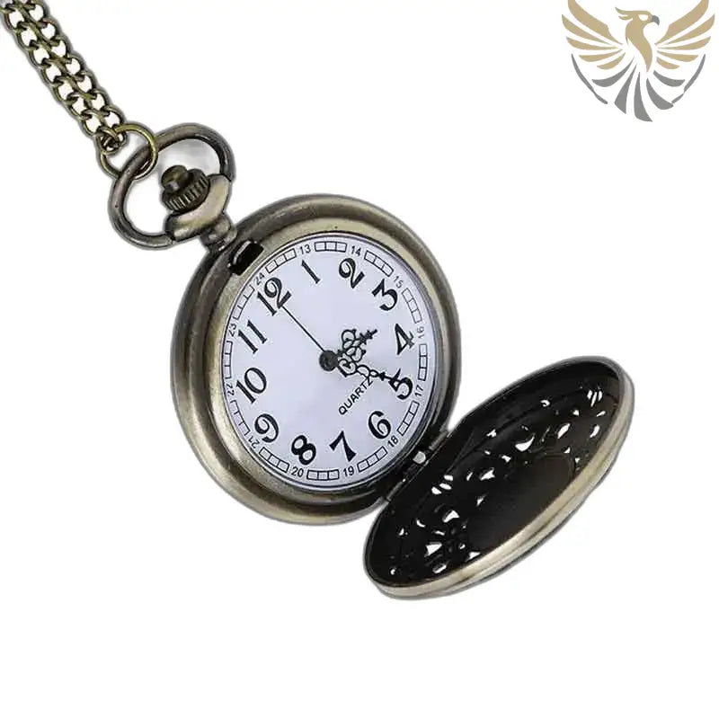 Montre Pendentif Bronze avec Pierre Verte