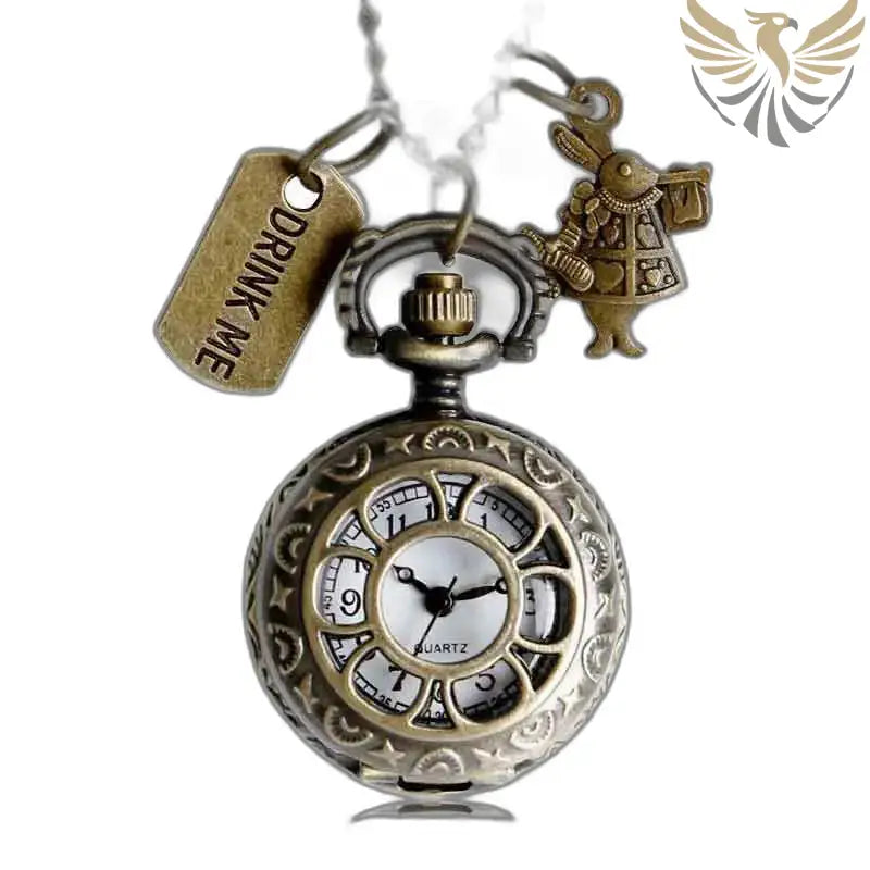 Montre Pendentif Femme avec Chaîne Médaillons