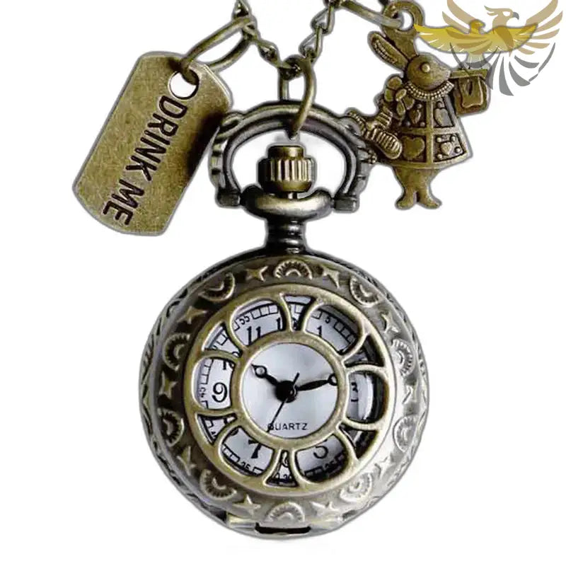 Montre Pendentif Femme avec Chaîne Médaillons