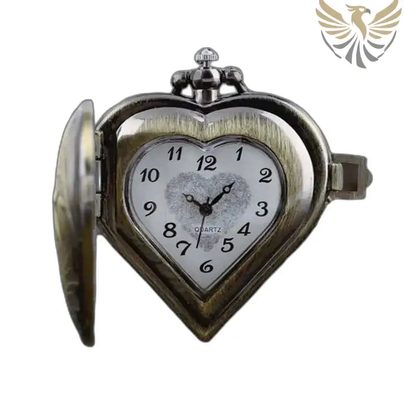 Montre Pendentif Femme Cœur élégante avec Mouvement Quartz