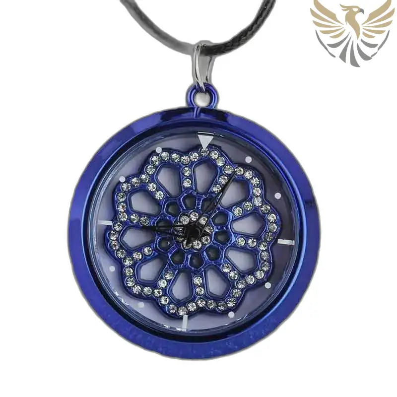 Montre Pendentif Fleur Azurée Chic et Raffinée