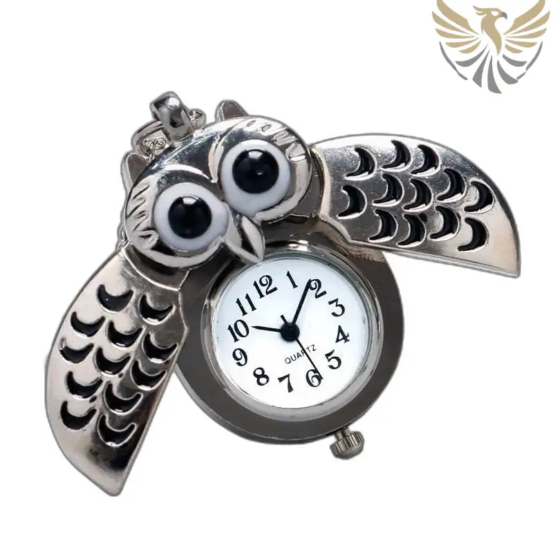 Montre Pendentif Hibou Vintage Argent