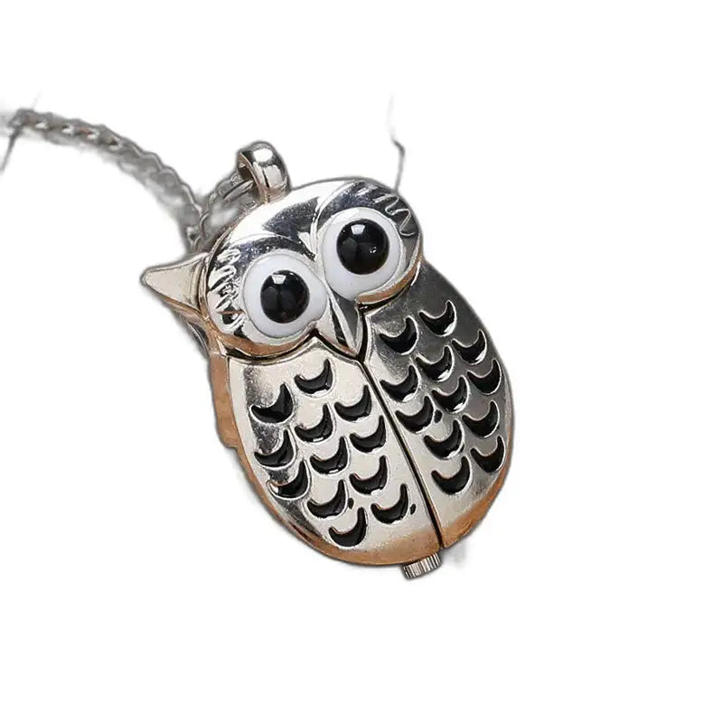 Montre Pendentif Hibou Vintage Argent