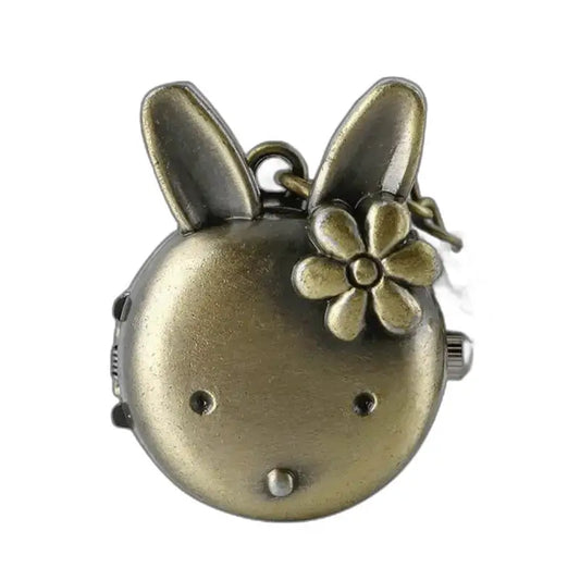 Montre Sautoir Vintage Lapin en Bronze